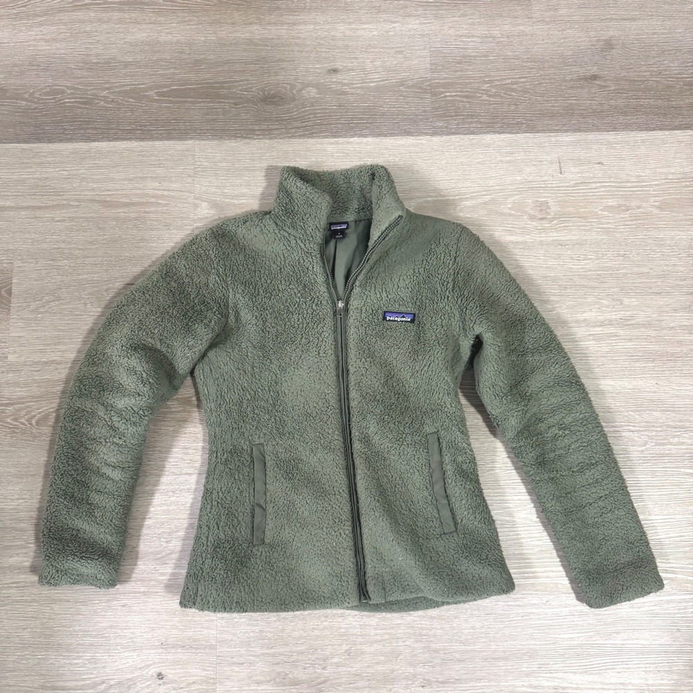 Patagonia Los Gatos Fleece Jacket Womens Small‎ Green Full Zip High Pile 25211